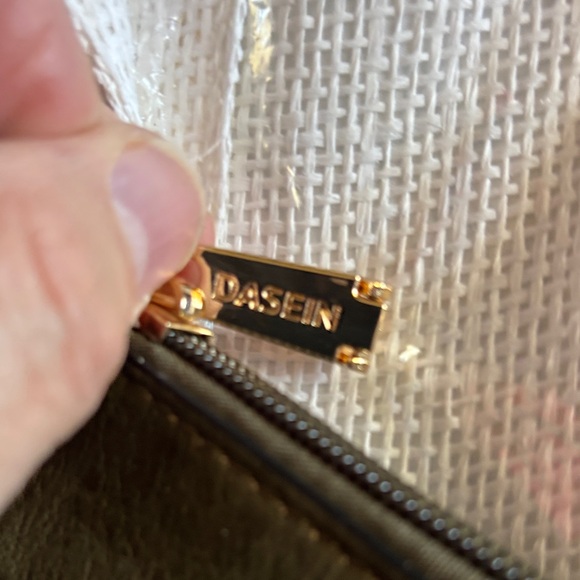 Dasein USA Vegan Leather Olive Green Studded Handbag W/ Attachable coin purse. - Picture 10 of 12